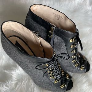 Biker chic peep toe heels